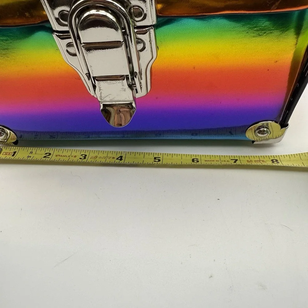 Current Mood 90's Rainbow Buckle‎ Hard Case Purse Dolls Kill Silver Studs